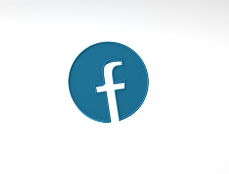 facebook logo 3d Social media logo 3D Rendering image photo