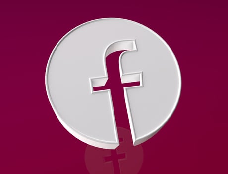 facebook logo 3d Social media logo 3D Rendering image photo