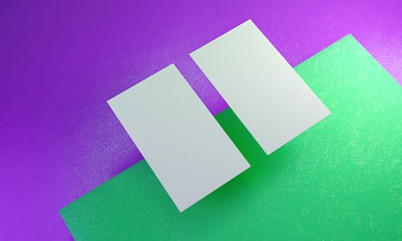 Double business card mockup photo