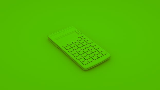 Green Office Calculator. 3D illustration photo