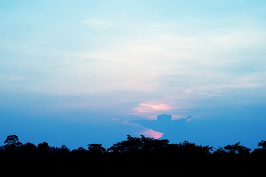 Sky and sun Blue and orange in the sky in summer. photo