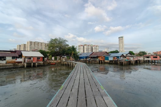 Wooden bridge of clan Jetty, Penang photo