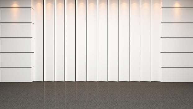 modern white wooden panel wall decor design 3d rendering photo