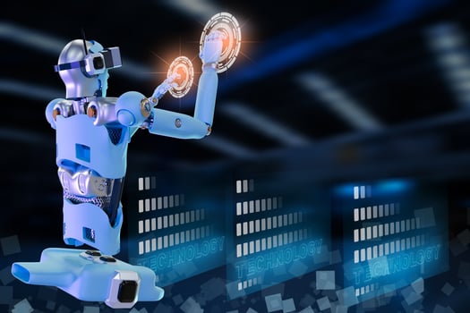 Robot metaverse VR avatar reality game virtual reality of people blockchain technology investment, business lifestyle virtual reality vr world connection cyber avatar metaverse people 2022 3D RENDER photo