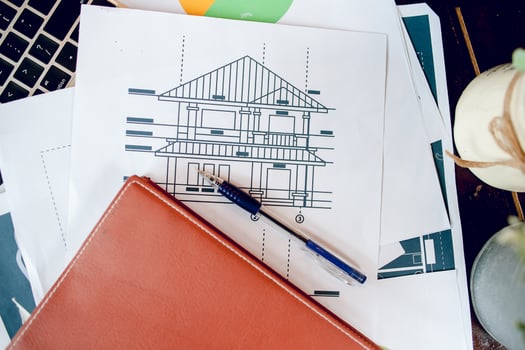 The desk and graph are placed on the business desk. Business concept With copy space photo