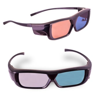 3D glasses isolated on white background. photo