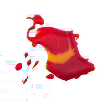 Red paint isolated on white background. photo