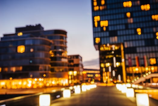 night city Dusseldorf. hotel Hyatt.Germany.Natural blurred backg photo