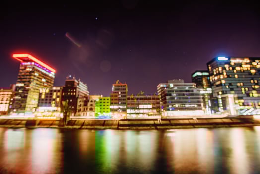 Night Dusseldorf.Germany.Natural blurred background. Soft light photo