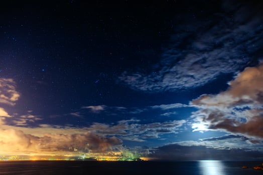 Night starry sky. Cloudy photo
