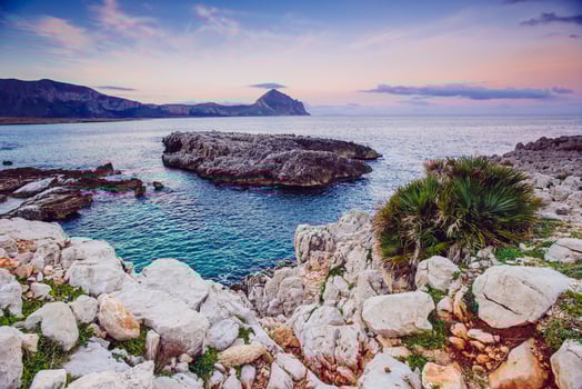 Sea and Cape Milazzo. Italy. photo