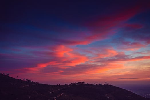 Orange sky, above the blue sea photo
