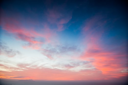 Orange sky, above the blue sea photo
