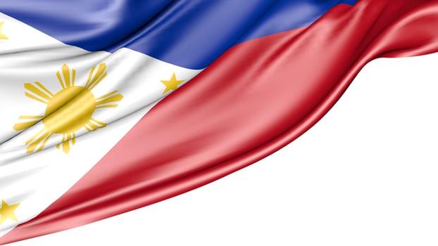 Philippines Flag Isolated on White Background, 3d Illustration photo