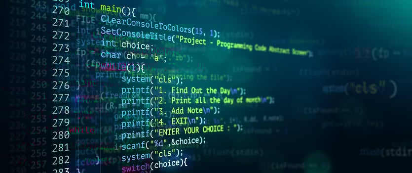 Abstract Modern tech of Programming code screen developer. photo
