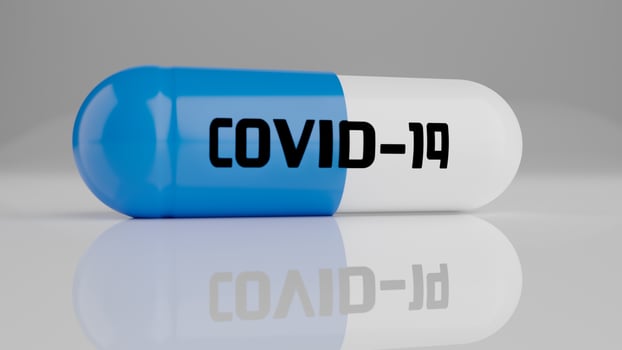 Many capsules designed for sanitation, nursing work, virus protection, virus treatment for corona virus protect Depth of field blur object , 3D Rendering photo