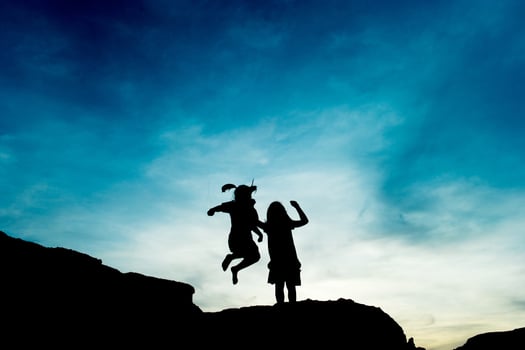 Silhouette of team leadership, teamwork and teamwork and delightful silhouette concepts photo