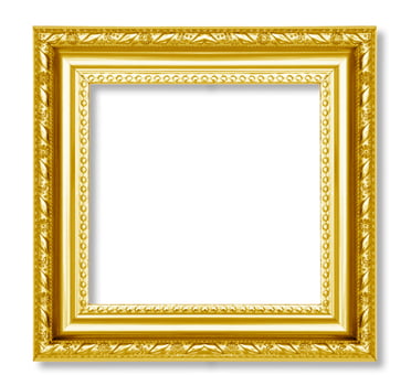 gold frame on the white background photo
