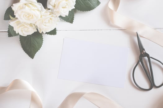Blank Card With Flower Bouquet. photo