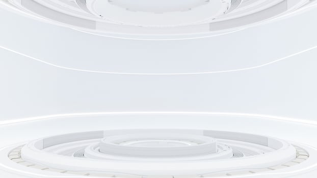 Scientific laboratory or empty white room. Technology background and science concept. 3D Render. photo