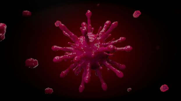 3D render Coronavirus 2019-nCov and coronaviruses influenza medical health pandemic virus in microscope virus close up photo