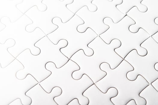 White puzzles represent harmony and power of successful people. photo