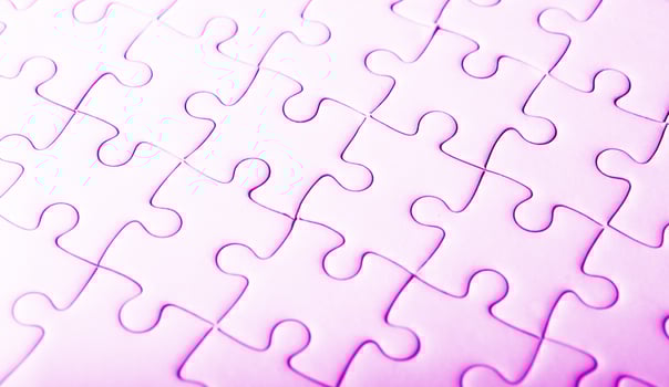 White puzzles represent harmony and power of successful people. photo