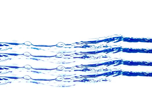 Water and bubbles on the blue water background photo