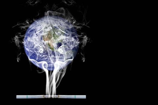 Smoking World. World no tobacco day, 31 may. isolated on black background. Elements of this image furnished by NASA photo