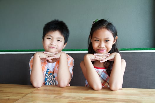 Boy and Girl smiling photo