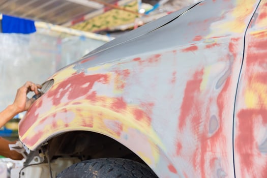 Car prepares for the paint, Car repair concept photo