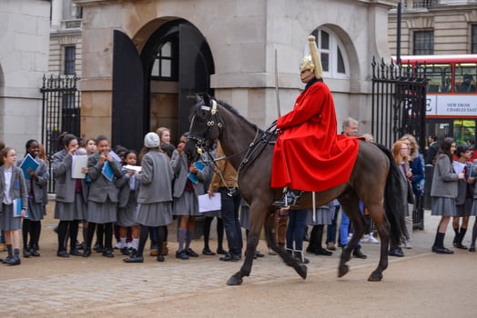 LONDON, UK, 2013.  Lifeguard of the Queens Household Cavalry photo