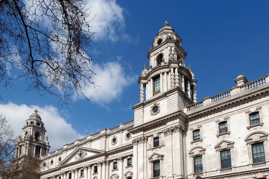 LONDON, UK, 2018. View of the Treasury Building in London on March 21, 2018 photo