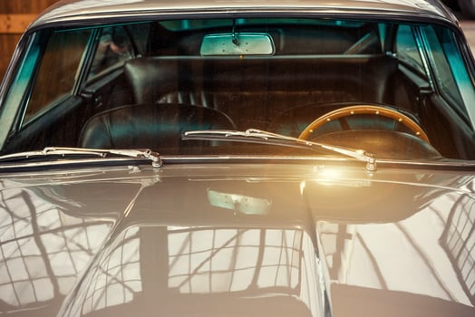 Janitors retro car. Beautiful style transport exhibition photo