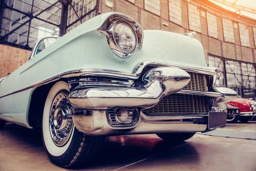 classic car. Beautiful retro style transport exhibition. photo
