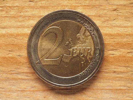 2 Euro coin common side, currency of Europe photo