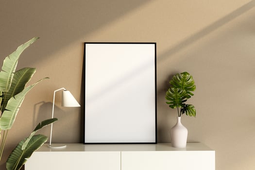 Frame and plant mockup design photo