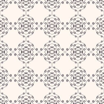 Illustration abstract hand drawing doodles flower shape strokes seamless pattern on white cream color background. Use for fabric, interior decoration elements, wrapping. photo