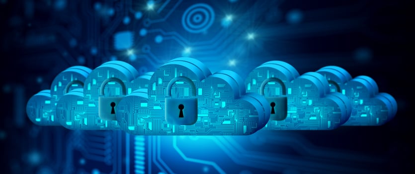 Cloud computing technology and internet storage network security. photo