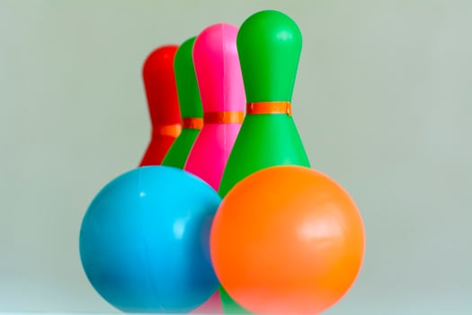 Bowling toys are colorful its perfect for fun and suitable for children. photo