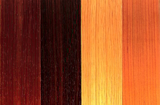Wood plank board background with a selection of different veneer photo