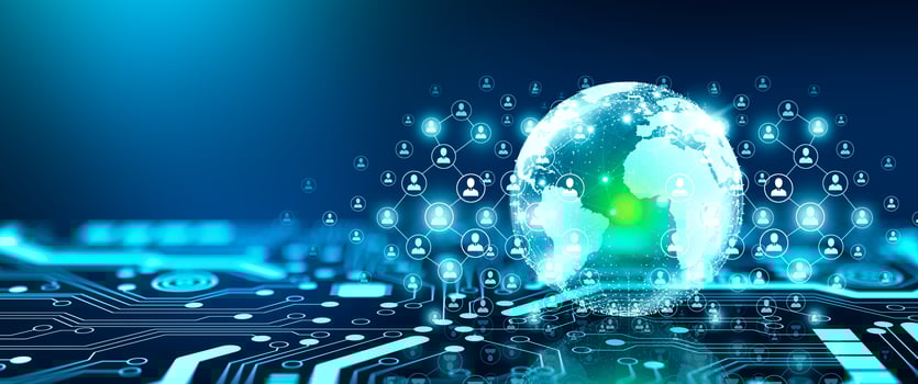 People network and global communication concept Business technology. photo