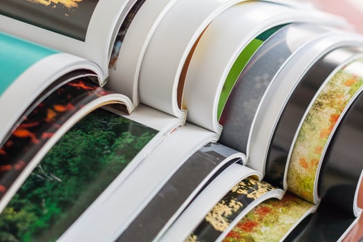Stack of magazines photo