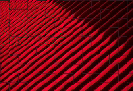Abstract background design of diagonal red and black stripes in wall tiles pattern style, Unfinished layout of red and black wall tiles pattern for background design concept, illustration mode photo