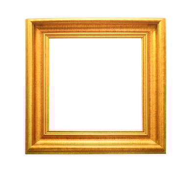 Gold vintage frame isolated on white background photo
