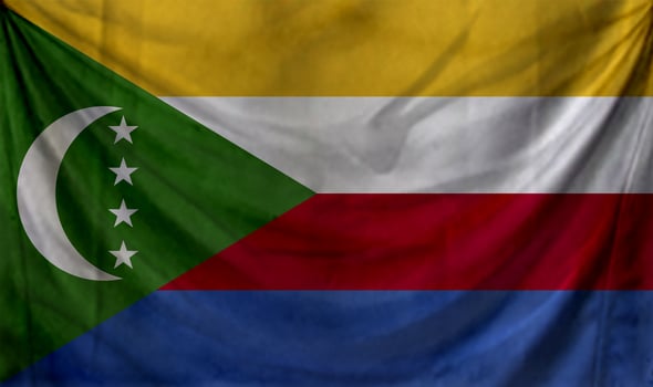 Comoros flag waving. Background for patriotic and national design photo