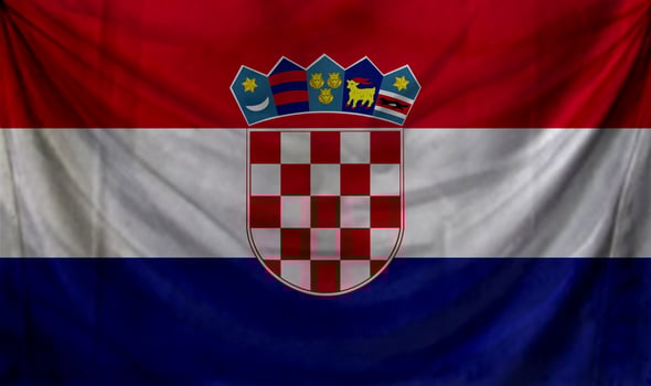Croatia flag waving. Background for patriotic and national design photo