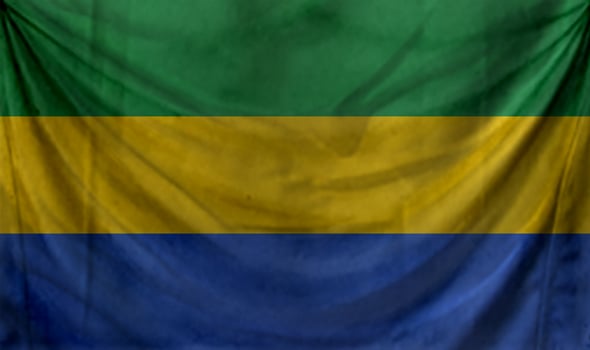 Gabon flag waving. Background for patriotic and national design photo