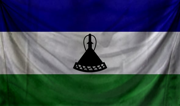 Lesotho flag wave design photo