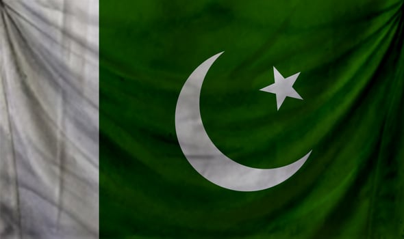 Pakistan flag wave design photo